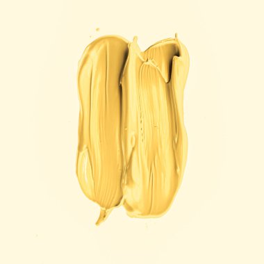 Altın fırça darbesi ya da makyaj lekesi yakın çekim, güzellik kozmetiği ve ruj dokusu