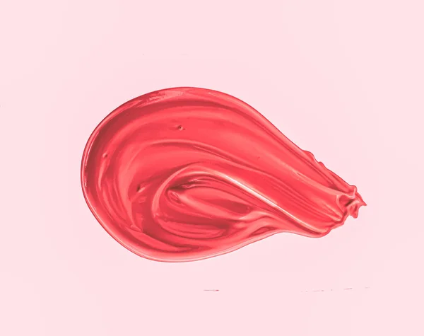 Roter Pinselstrich oder Make-up verschmieren Nahaufnahme, Kosmetik und Lippenstift Textur — Stockfoto