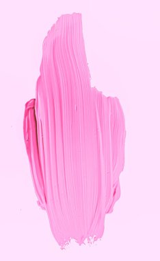 Pembe fırça darbesi ya da makyaj lekesi yakın çekim, güzellik kozmetiği ve ruj dokusu