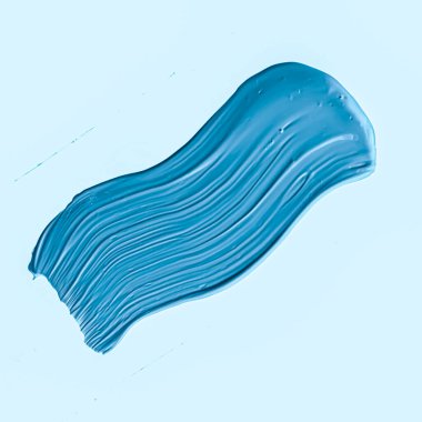 Mavi fırça darbesi ya da makyaj lekesi yakın çekim, güzellik kozmetiği ve ruj dokusu