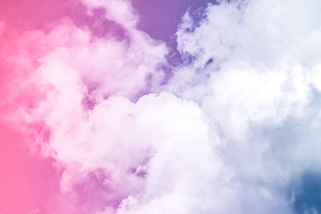 Fantasy pink and blue sky, spiritual and nature background