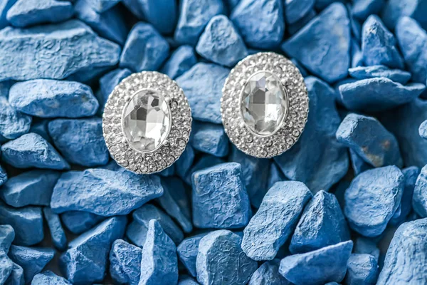 Luxury diamond earrings closeup, jewelry and fashion brand