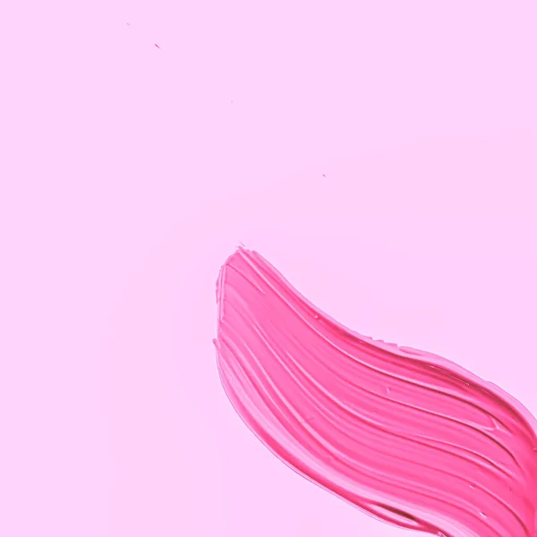 Pennellata rosa o trucco primo piano sbavatura, cosmetici di bellezza e consistenza rossetto — Foto Stock