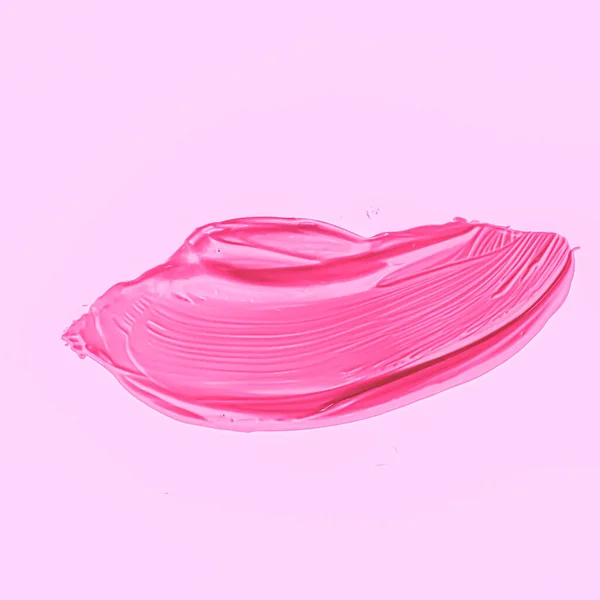 Pincel rosa traço ou maquiagem mancha closeup, cosméticos de beleza e textura de batom — Fotografia de Stock