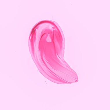 Pembe fırça darbesi ya da makyaj lekesi yakın çekim, güzellik kozmetiği ve ruj dokusu