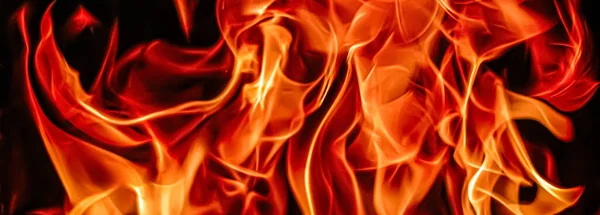 Hot fire flames as nature element and abstract background — Stock Photo, Image