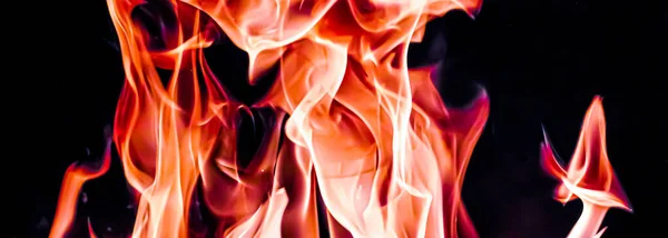 Red fire flames as nature element and abstract background — Stock Photo, Image
