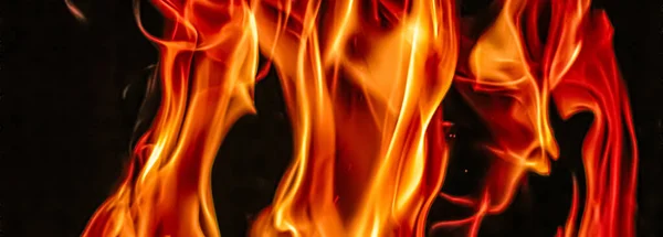 Hot fire flames as nature element and abstract background — Stock Photo, Image