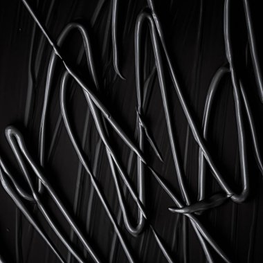 Lüks güzellik markası, bayram afişi tasarımı, soyut duvar sanatı veya sanatsal fırça darbesi için siyah krem dokusu, kozmetik ürün ve makyaj arka planı