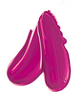 Mor güzellik kozmetik dokusu beyaz arka planda izole, lekeli makyaj emülsiyon kremi lekesi veya temel lekesi, kozmetik ürün ve boya vuruşları