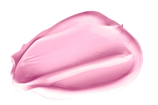 Rouge rosa Schönheit kosmetische Textur isoliert auf weißem Hintergrund, verschmutzte Make-up-Emulsion Creme Abstrich oder Foundation Fleck, Kosmetikprodukt und Farbstriche — Stockfoto
