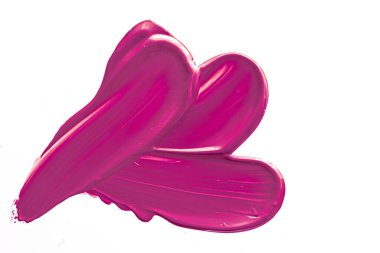 Mor güzellik kozmetik dokusu beyaz arka planda izole, lekeli makyaj emülsiyon kremi lekesi veya temel lekesi, kozmetik ürün ve boya vuruşları