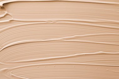 Bej kozmetik doku arka plan, makyaj ve cilt ürünleri, krem, ruj, temel makro, lüks güzellik markası, tatil yassı tasarımı