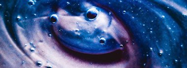 Soyut sıvı pankart arka plan, boya sıçraması, girdap deseni ve su damlaları, güzellik jeli ve kozmetik doku, modern sihir sanatı ve lüks düz dizayn olarak bilim