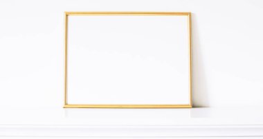 Beyaz mobilyalarda altın çerçeve, lüks ev dekorasyonu ve tasarım, poster baskısı ve basılabilir sanat, çevrimiçi dükkan vitrini