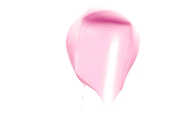 Blush rosa belleza cosmética textura aislada sobre fondo blanco, mancha de crema de emulsión maquillaje mancha o mancha fundación, productos cosméticos y pinceladas —  Fotos de Stock