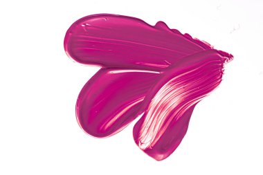 Mor güzellik kozmetik dokusu beyaz arka planda izole, lekeli makyaj emülsiyon kremi lekesi veya temel lekesi, kozmetik ürün ve boya vuruşları