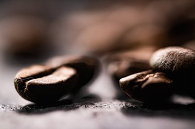 Kahve çekirdekleri arka plan, zengin aromalı kızarmış fasulye, en iyi sabah içkisi ve lüks karışım.