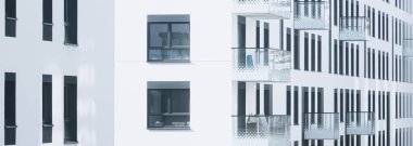Yeni inşa edilen apartmanlar, mimari ve konut alanları