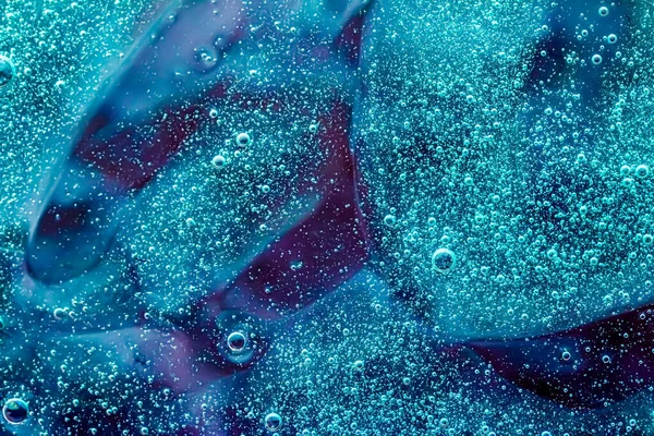 Абстрактний аквамаринний рідкий фон, сплеск фарби, вихровий візерунок та краплі води, косметичний гель та косметична текстура, сучасне магічне мистецтво та наука як розкішний дизайн плоскої лінії — стокове фото