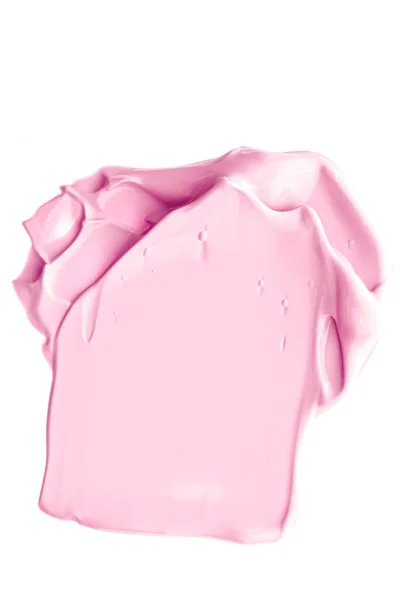 Blush rosa beleza textura cosmética isolada no fundo branco, mancha de creme de emulsão de maquiagem borrada ou mancha de fundação, produto de cosméticos e traços de tinta — Fotografia de Stock