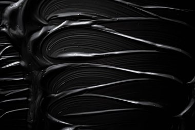 Lüks güzellik markası, bayram afişi tasarımı, soyut duvar sanatı veya sanatsal fırça darbesi için siyah krem dokusu, kozmetik ürün ve makyaj arka planı