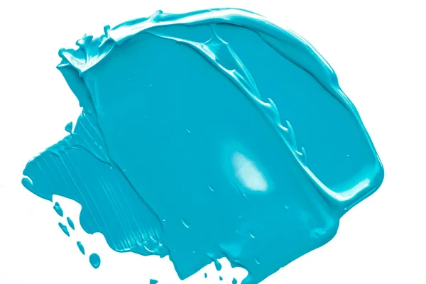 Textura cosmética de belleza azul menta aislada sobre fondo blanco, mancha de maquillaje manchado o mancha de productos cosméticos, pinceladas de pincel —  Fotos de Stock