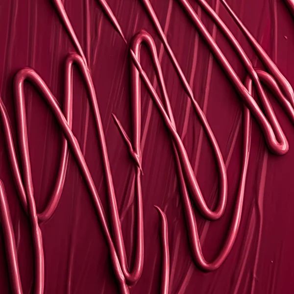 Lápiz labial rojo o textura de brillo de labios como fondo cosmético, maquillaje y cosméticos de belleza producto para la marca de lujo, fondo plano de vacaciones o arte abstracto de la pared y pinceladas —  Fotos de Stock