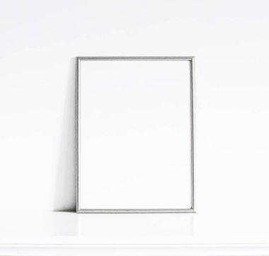 Beyaz mobilyalarda gümüş çerçeve, lüks ev dekorasyonu ve tasarım, poster baskısı ve basılabilir sanat, çevrimiçi dükkan vitrini