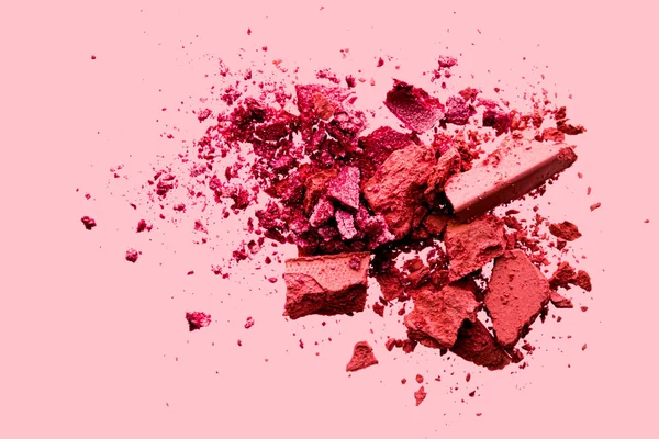 Skönhet och makeup flatlay design, mineral ekologisk ögonskugga som pulver kosmetika, rouge eller krossad kosmetisk produkt som make-up bakgrund — Stockfoto