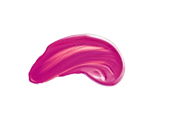 Textura cosmética de belleza púrpura aislada sobre fondo blanco, mancha de crema de emulsión de maquillaje manchado o mancha de fundación, productos cosméticos y pinceladas — Foto de Stock