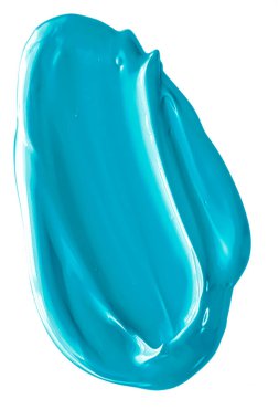 Nane mavisi kozmetik desen beyaz arka planda izole edilmiş makyaj lekesi veya kozmetik ürün lekesi, boya fırçası darbeleri