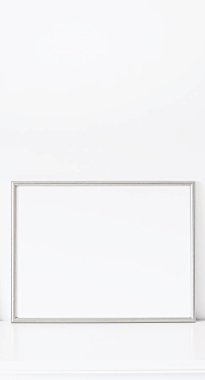 Beyaz mobilyalarda gümüş çerçeve, lüks ev dekorasyonu ve tasarım, poster baskısı ve basılabilir sanat, çevrimiçi dükkan vitrini