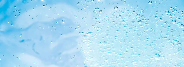 Γαλάζια υφή νερού ως υδάτινο υπόβαθρο, φύση και επιστήμη έννοια, καλλυντικά φροντίδας του δέρματος και μακροεντολή υγιεινής closeup — Φωτογραφία Αρχείου