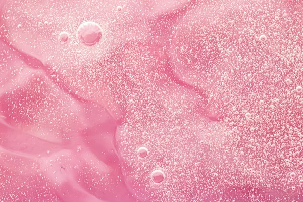 Abstrakte rosa Flüssigkeit Hintergrund, Farbspritzer, Wirbelmuster und Wassertropfen, Beauty-Gel und kosmetische Textur, zeitgenössische Zauberkunst und Wissenschaft als Luxus-Flatlay-Design — Stockfoto