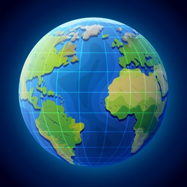 View of globe from space clipart