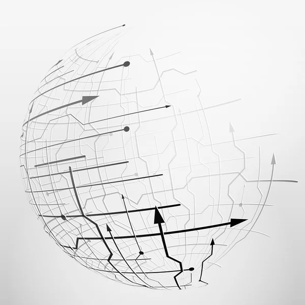 Geometrik çizgiler soyut küresel mesh