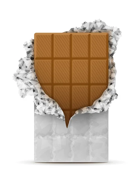 Barre de chocolat au lait isolé sur blanc — Image vectorielle