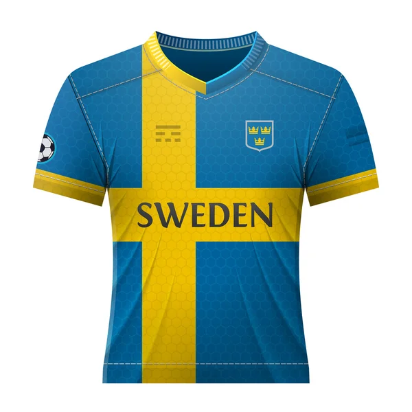 Fotbalové tričko v barvách švédská vlajka — Stockový vektor