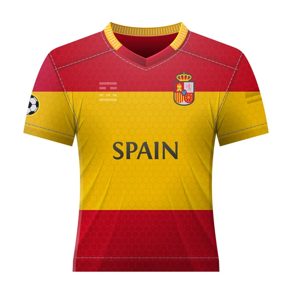 Soccer shirt in colors of spanish flag — Stock Vector