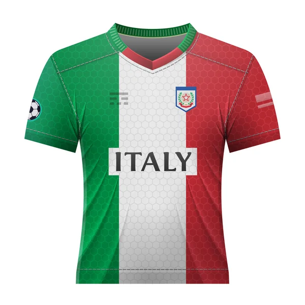 Chemise de football aux couleurs du drapeau italien — Image vectorielle