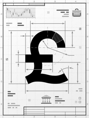 Pound sterling sembolü olarak teknik resim