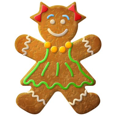 Gingerbread kadın renkli buzlanma dekore edilmiştir.