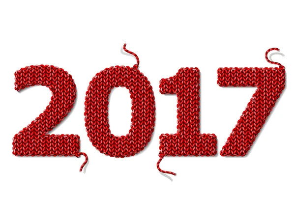 Ano Novo 2017 de tecido de malha isolado no fundo branco — Vetor de Stock
