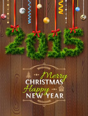 Noel dekorasyon gibi yeni yıl 2015 dal