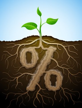 Percent sign like root of plant clipart