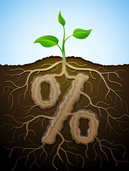 Percent sign like root of plant