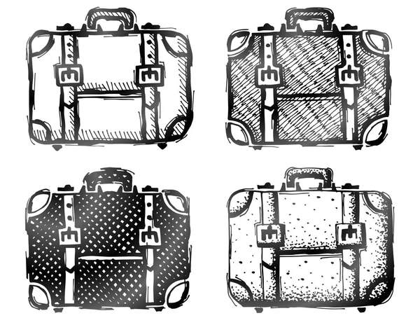 Kézzel rajzolt bőrönd — Stock Vector