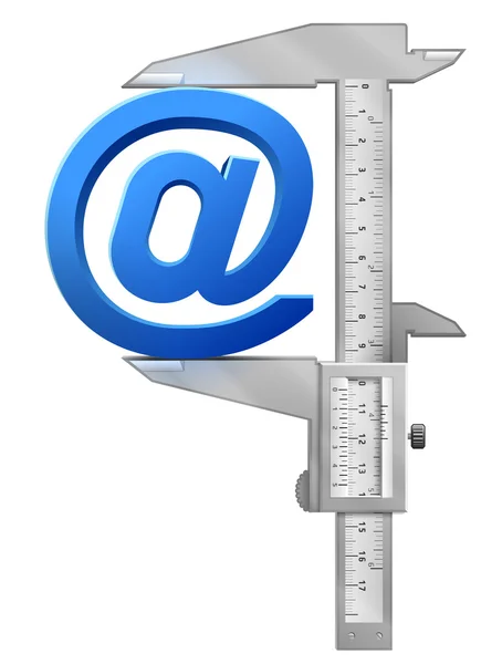 Étrier vertical mesure le symbole du courrier — Image vectorielle