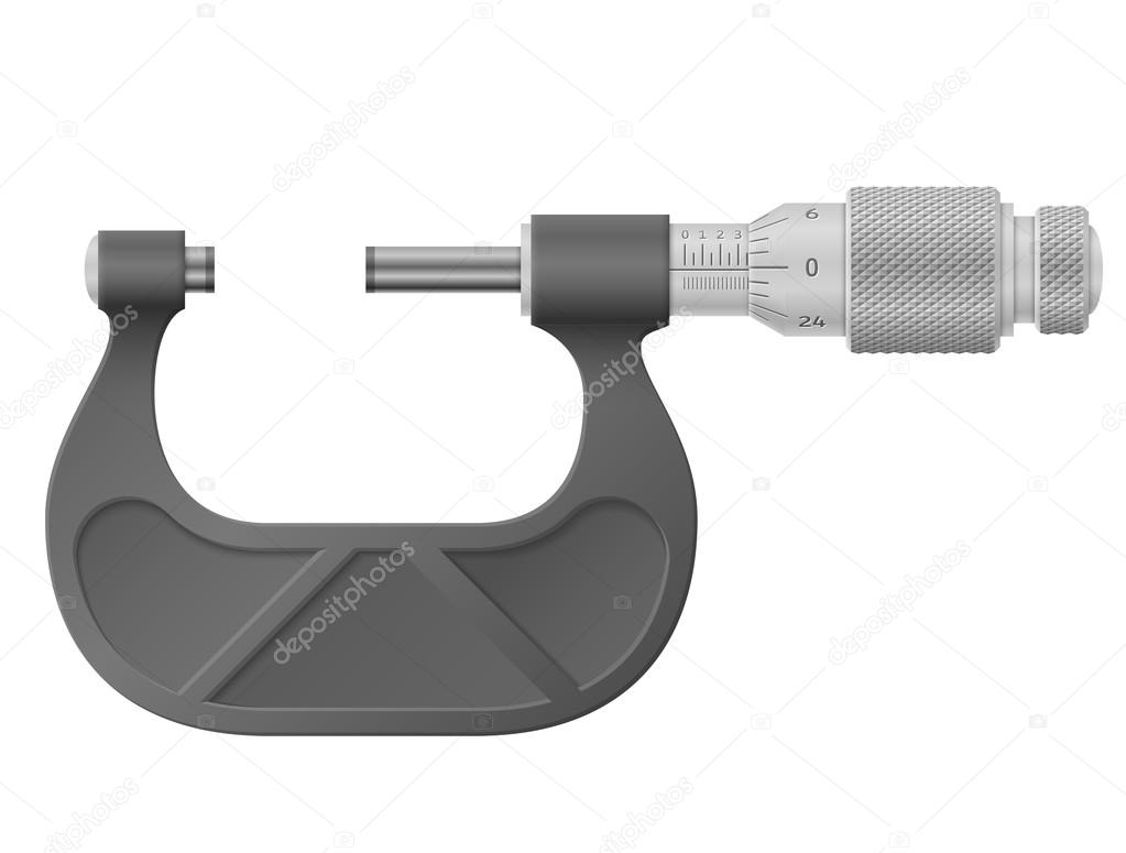 Micrometer isolated on white